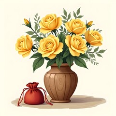 Sunny Serenity: Yellow Rose Summer Vibes Greeting Card