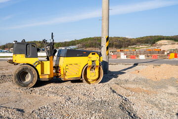 asphalt road construction site