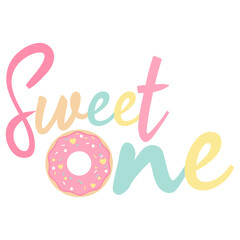 Sweet One donut theme cute design
