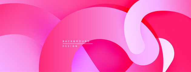 Abstract pink background. Smooth curves overlap creating dynamic visual effect. Modern design element for projects.