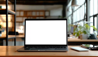 Modern Office Laptop Workspace Mockup