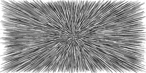 Cartoon halftone line. Comic lines. Concentrated frames. Superhero hero. Anime focus isolated on white background. Radial pattern. Accent attention. Action hd