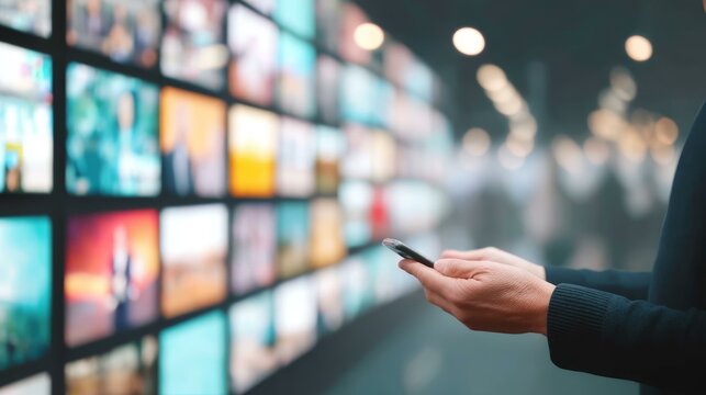 Modern Media Showcase with Mobile Phone