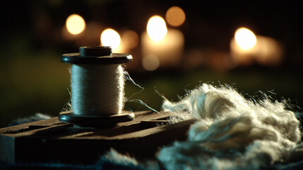 The art of spinning wool.