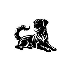 dog on black background silhouette