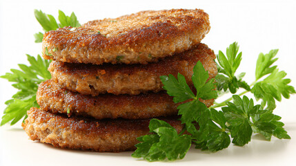 Thick and flavorful beef patties isolated, perfect for recipes.