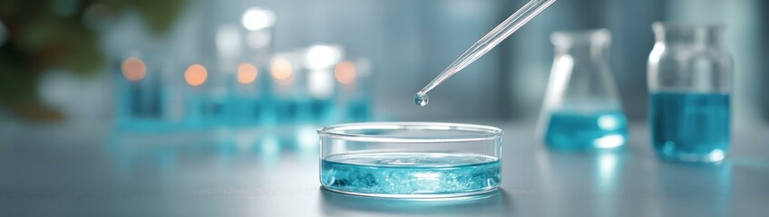 Laboratory Experiment with Petri Dish and Pipette