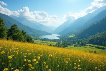Fototapeta premium Nature's Beauty in Rural Landscapes