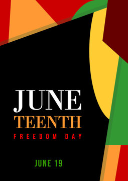 Juneteenth Freedom Day June 19. Poster design and abstract ornaments for campaigns, ads, cards