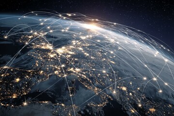 Global Network Connections Showing Earth