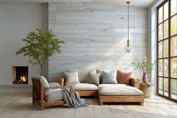 Modern Wooden Living Room Interior Design