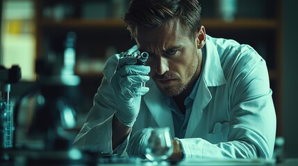 Scientist Microscope Research Lab