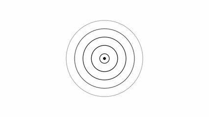 Abstract radio waves signal illustration. and looping circle white background 4k illustration.