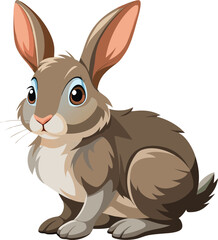 Obraz premium Cute Bunny Illustration: This adorable illustration of a bunny rabbit, perfect for adding a touch of charm to your projects. Capture the sweet expression and soft textures