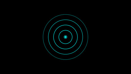 Abstract radio waves signal illustration. and looping circle white background 4k illustration.