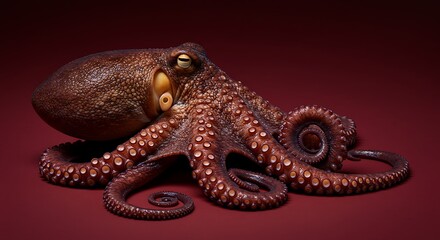 Fototapeta premium Octopus animal on a solid background