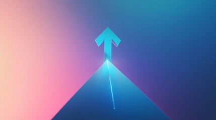 Fototapeta premium Abstract upward arrow on a pyramid, symbolizing growth, progress, and success.