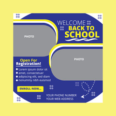 Back to School Social Media Banner Ad Design