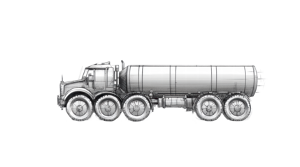 Isolated Sketch of Tanker Truck