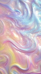Holographic, pastel iridescent background, shiny, glittery, sparkling, rainbow-colored liquid paint