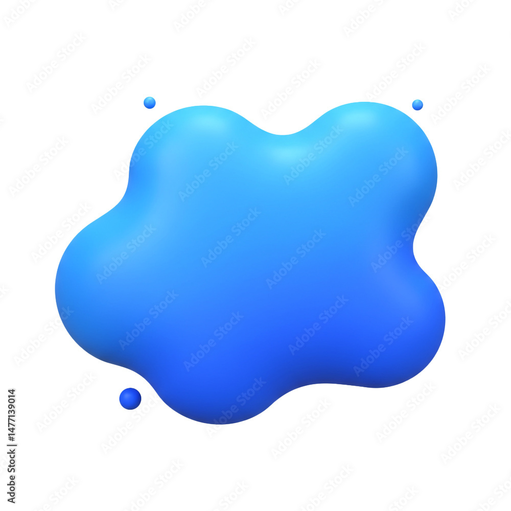 Poster modern abstract blue fluid shape with soft lighting and minimalist design
