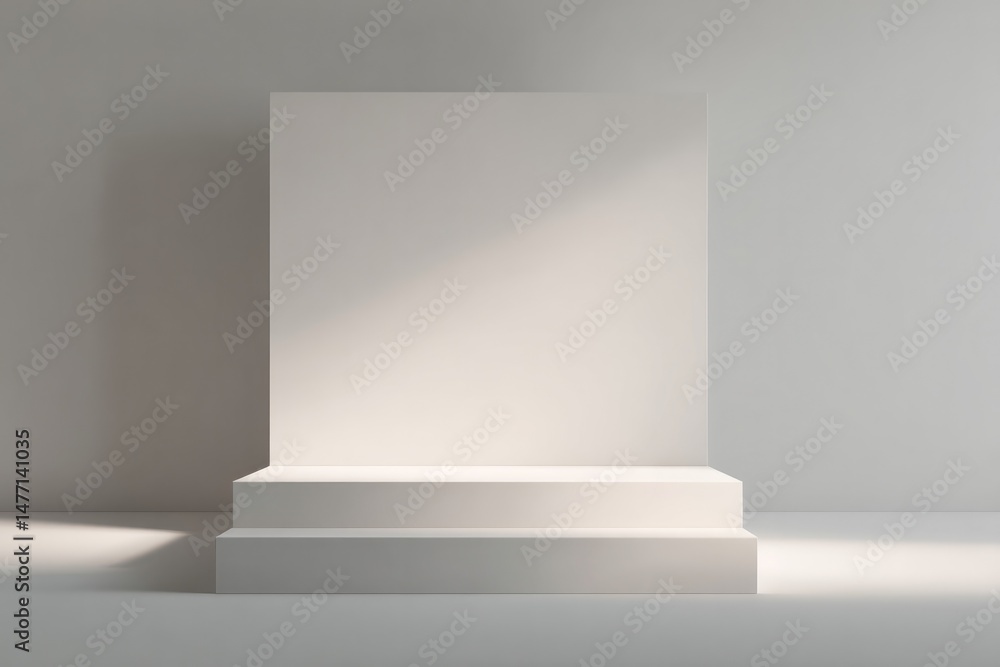 Aufkleber minimalistic stage with empty podium set against seamless backdrop inviting viewers eyes to unclutte