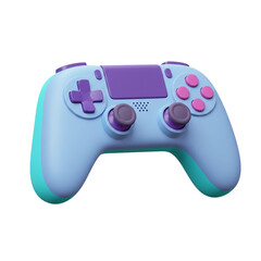Vividly Colored Gaming Controller Isolated on White Background for Gaming Use