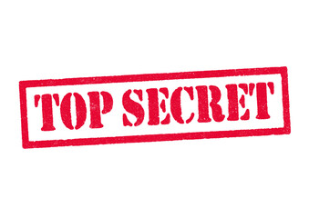 Vector illustration of the word Top Secret in red ink stamp