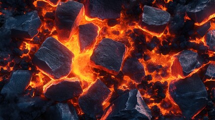 Glowing Embers and Molten Rock: Fiery Volcanic Texture
