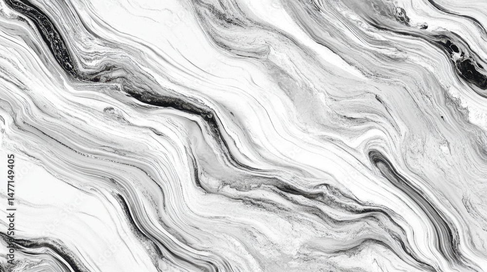 Aufkleber abstract monochrome marble texture flowing with dynamic waves and swirls close up studio shot for mo