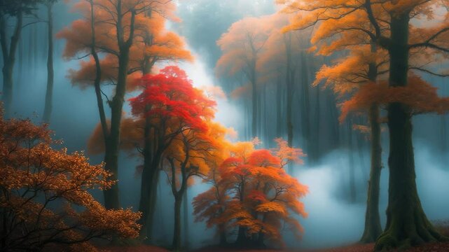 Misty Forest in Rain