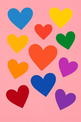 Colorful hearts pattern