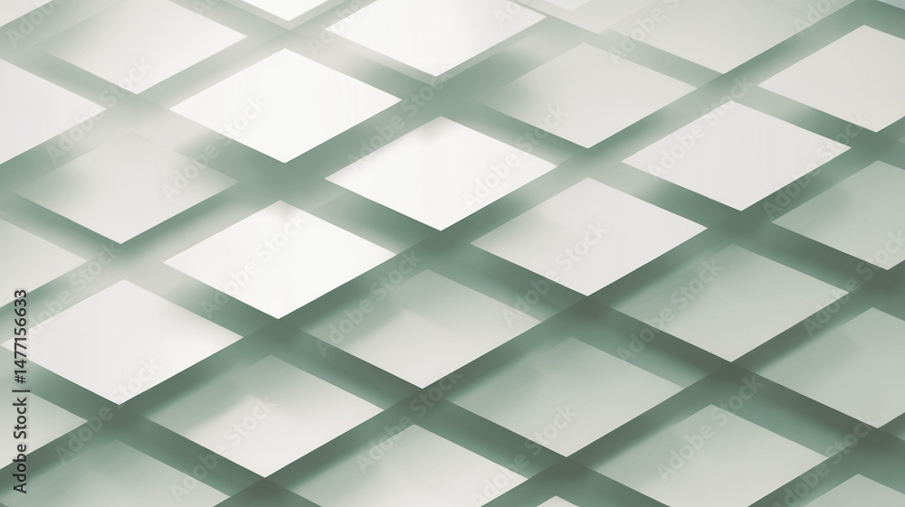 Aufkleber white and light gray square layered pattern abstract modern background