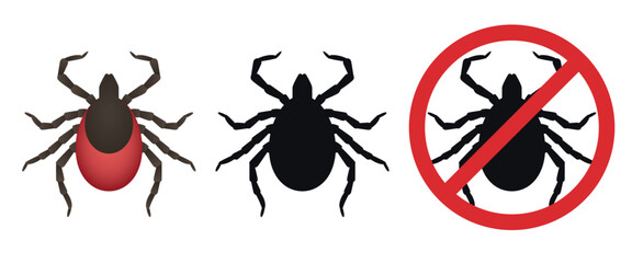 Beware of ticks. Vector illustration isolated on white background.
