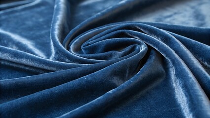 Fototapeta premium Close-up of a Luxurious Blue Velvet Fabric. Generative AI