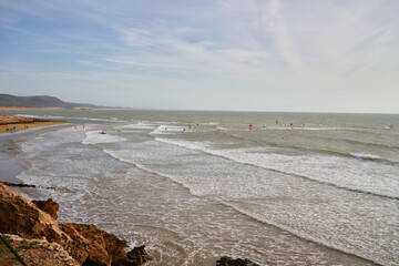 surfers at the beach at Essaouira city