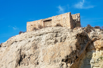 Ruined house in the village of Mula, Murcia, Spain. Europe.