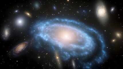 Fototapeta premium Stunning Spiral Galaxy in Deep Space Astrophotography