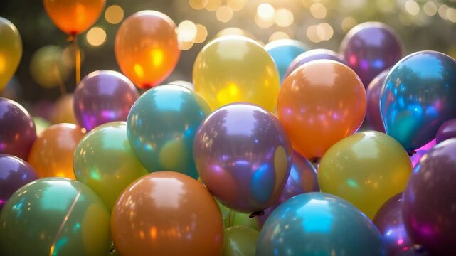 Balloons radiating beautiful colors