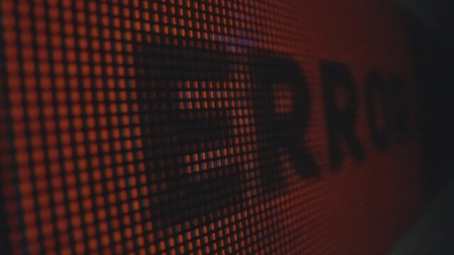 Digital Error Message on Large LED Screen Display