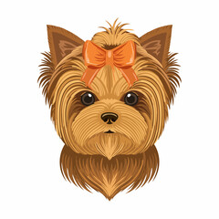 yorkshire terrier on white ,vector