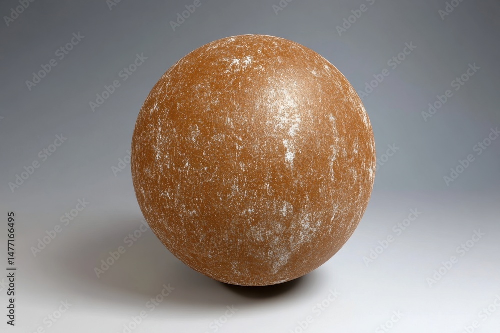 Aufkleber brown textured sphere against a neutral background studio shot of a simple round object with mottled