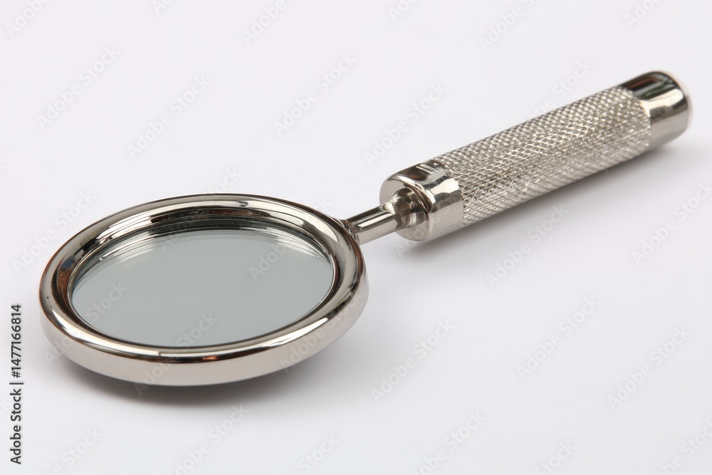 Poster magnifying glass resting on a plain surface, perfect for detailed examination or reading small text
