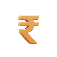 Symbolic indian rupee currency design isolated on white background