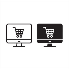 vector shopping cart icon.