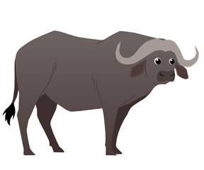 Vector illustration of a buffalo. Add a wild African savanna feel to your projects.