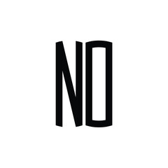 NO monogram logo design letter text name symbol monochrome logotype alphabet character simple logo