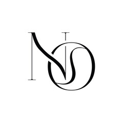 NO monogram logo design letter text name symbol monochrome logotype alphabet character simple logo