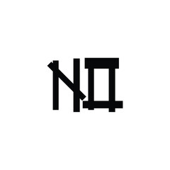 NO monogram logo design letter text name symbol monochrome logotype alphabet character simple logo