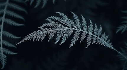 Elegant Fern Leaf on Dark Background for Nature Decoration Use
